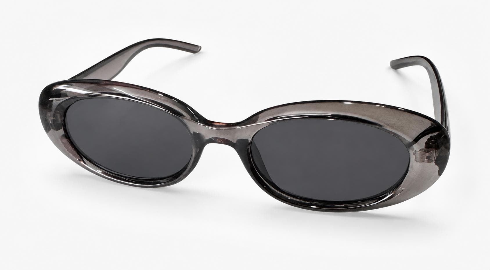 Round titanium eyeglass frame in a warm neutral finish